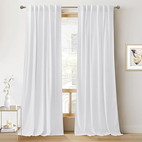 Miniatura 342 de RYB HOME - Cortinas de terciopelo beige, cortinas decorativas resistentes con pestaña trasera, cubierta de privacidad para oscurecer habitación