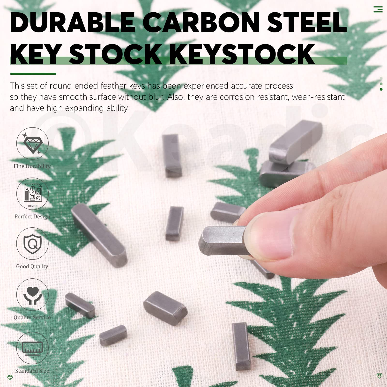 Keadic 140Pcs Carbon Steel Round Ended Parallel Drive Shaft Set - Image 3