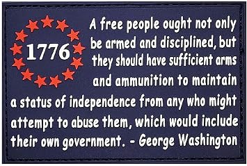 A Free People 2nd amendment 2A 1776 Morale Patch [Hook Fastener -PVC Rubber -LY9]