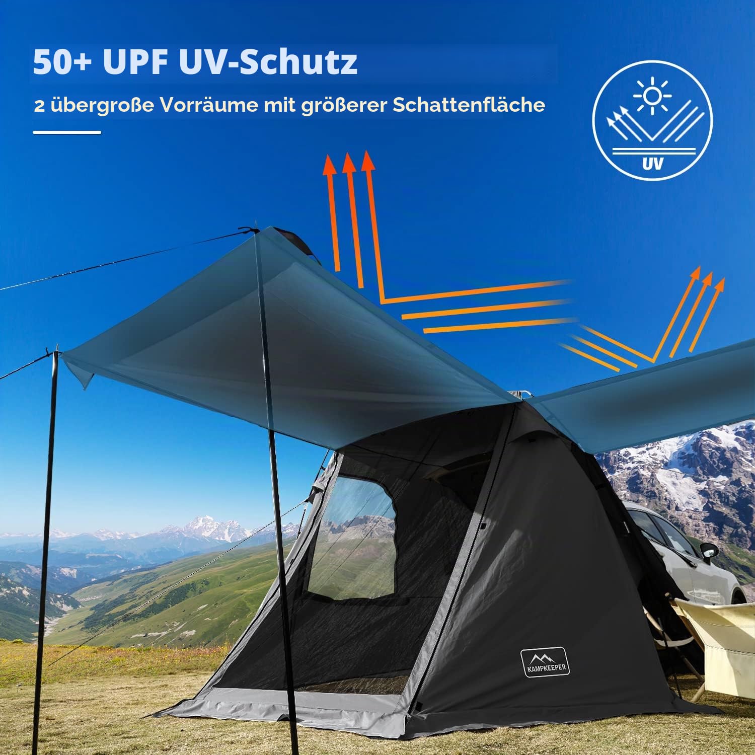 KAMPKEEPER SUV Auto Zelt, Heckklappe Schatten Markise für Camping, Picknick, Sportveranstaltungen, Musik Festivals, Outdoor Reisen