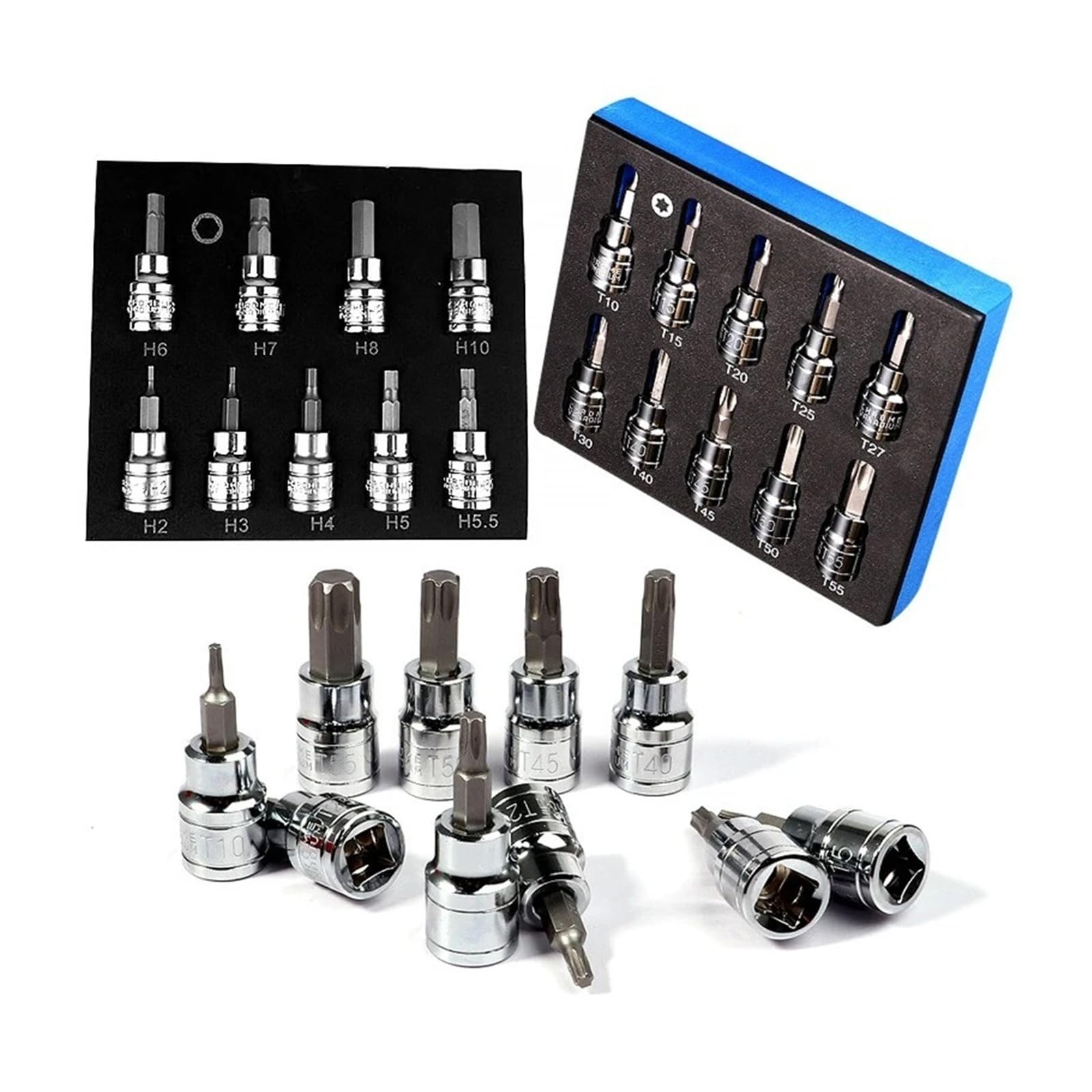 Set di chiavi a bussola esagonali da 3/8", robuste chiavi a brugola