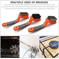 Vista 4 de MAXMAN Juego de 3 cepillos de alambre de latón/acero inoxidable/nailon para limpiar cerdas de óxido con mango curvado de goma, utilizado