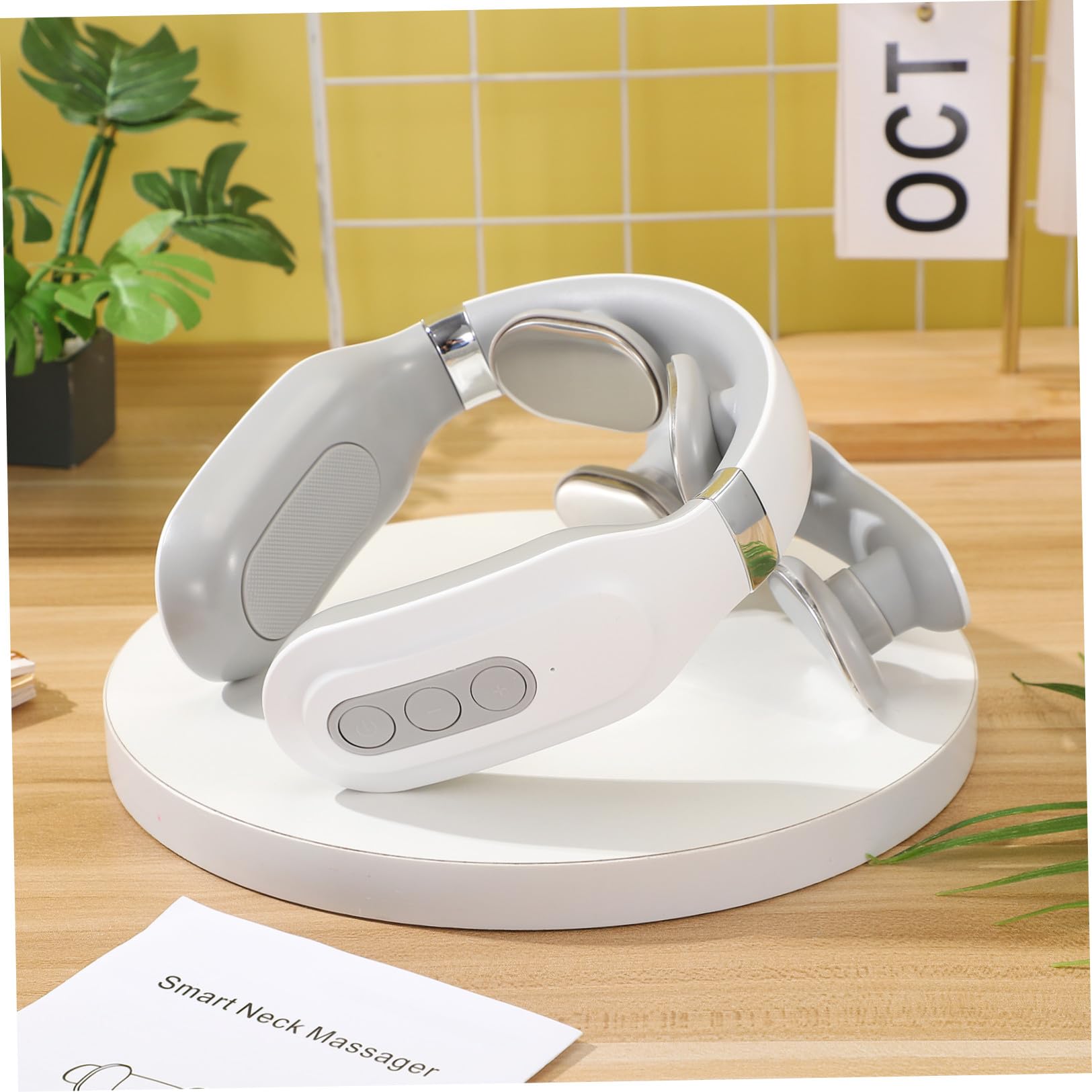 Elektrisches Nackenmassagegerät aus Abs mit USB Ladefunktion Tragbares Massagegerät zur Schmerzlinderung im Nacken und Schulterbereich mit Mehrstufiger Einstellung für