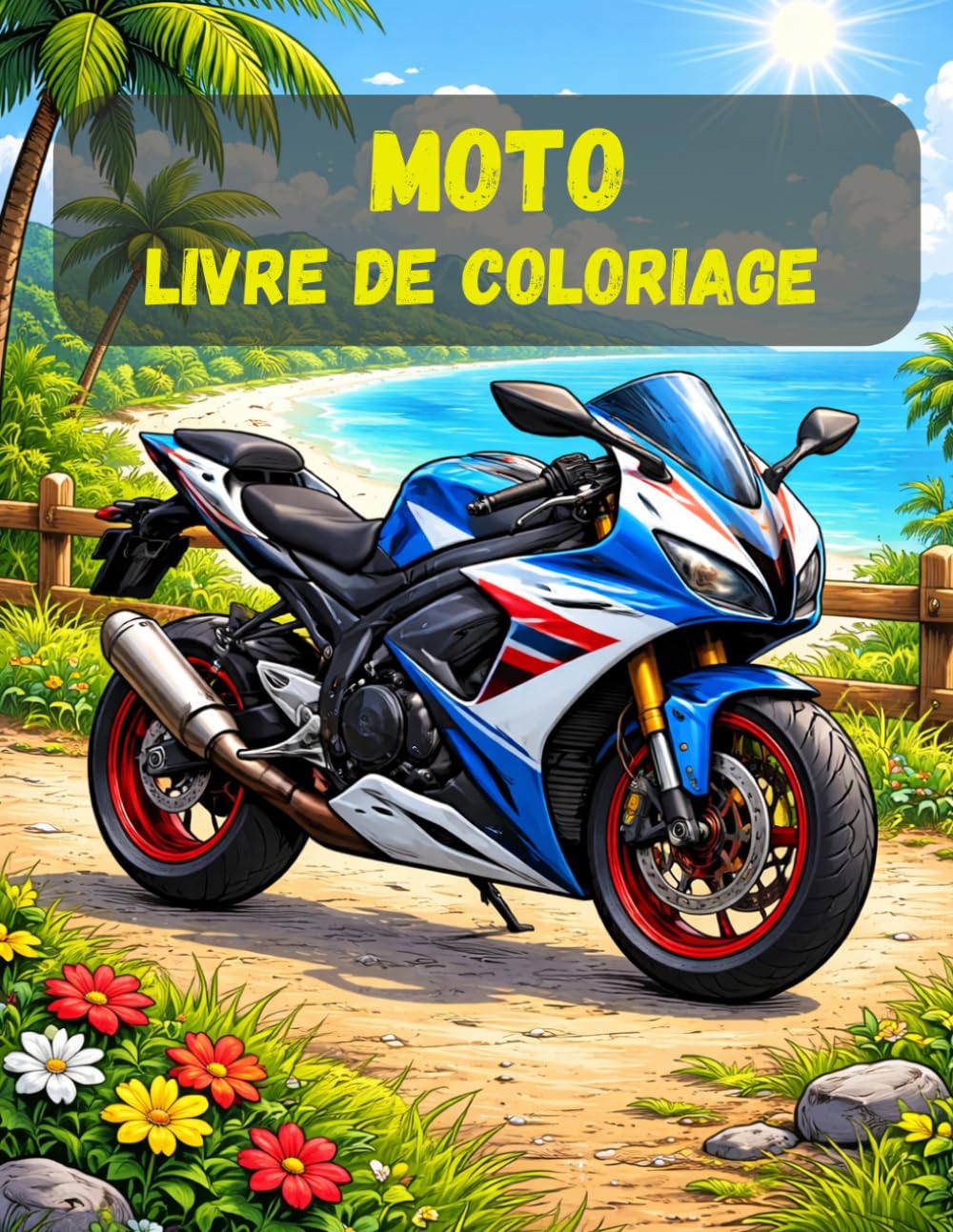 Moto livre de coloriage: + de 50 dessins – Pour enfants dès 4 ans | moto course • moto cross • moto police • moto ancienne | à colorier