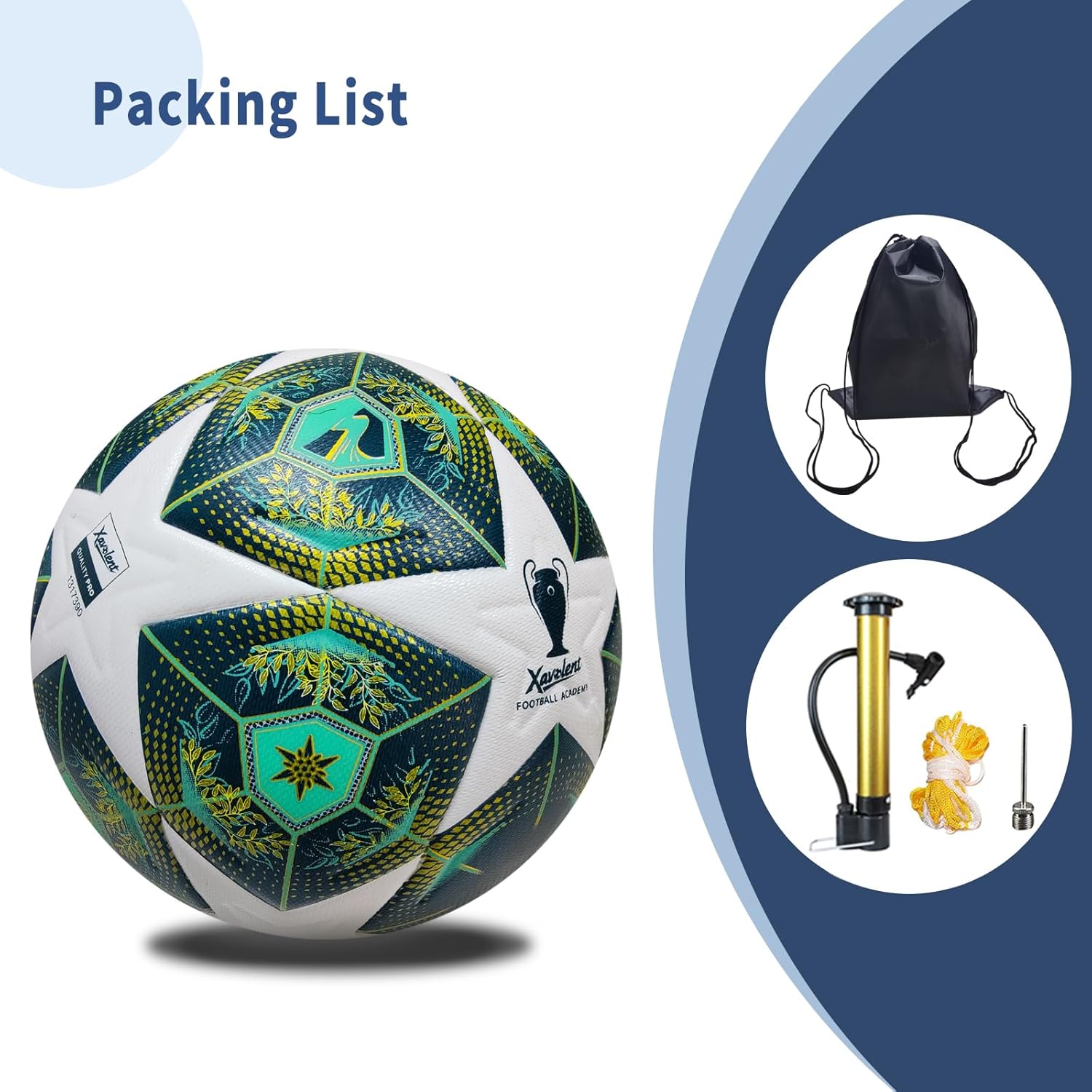 Professional Soccer Ball Size 5, Thermal Bonded Waterproof PU Match-Quality Training Ball with Pump - Image 7