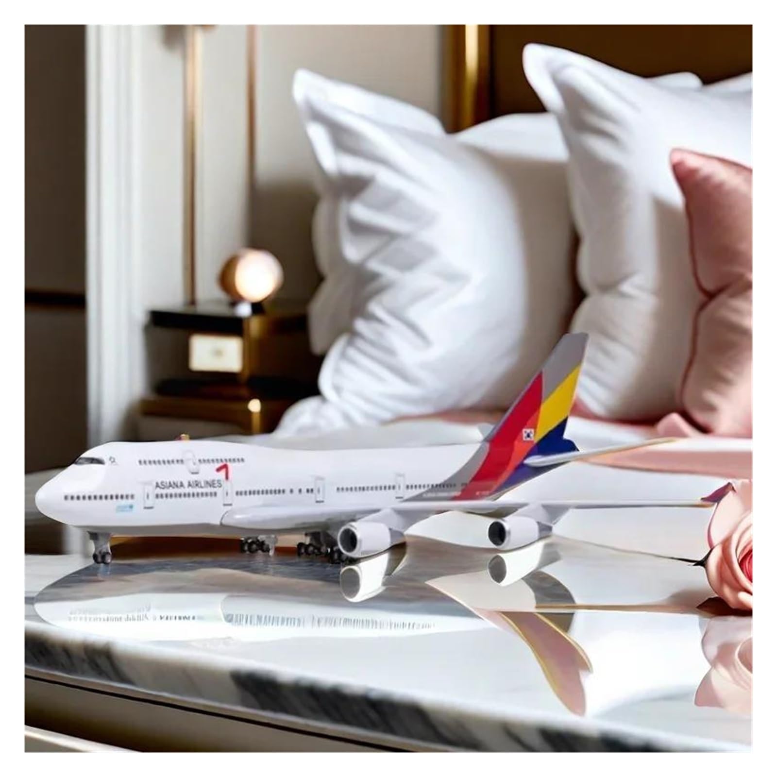 Odlewany metalowy samolot w skali 1/160 dla B747 koreański Sia W typ odlewany z żywicy model samolotu do kolekcji dający wyświetlacz na biurku modele samolotów do zbierania i wyświetlania (ze