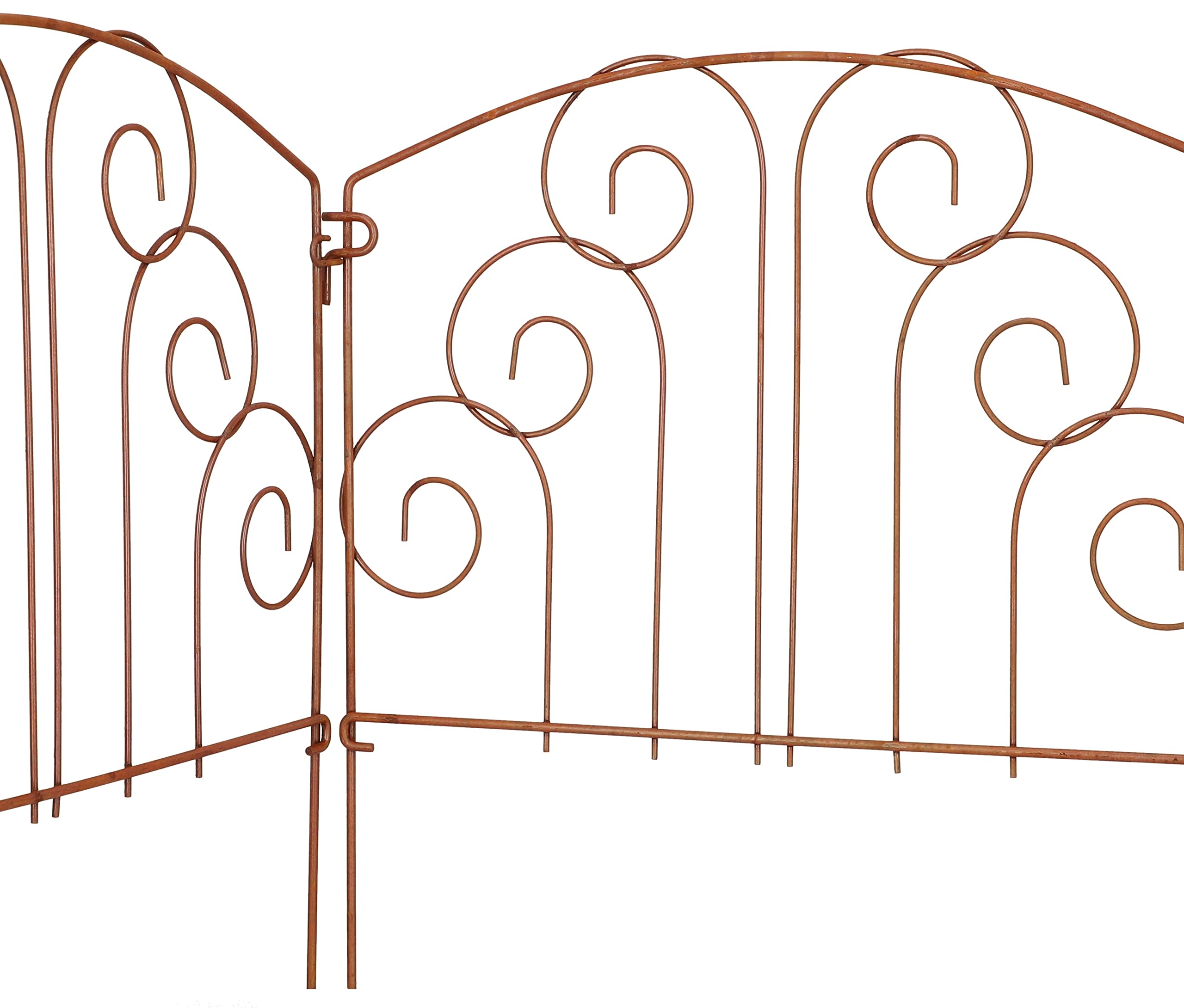 KOTARBAU® Edelrost-Gartenzaun Beetzaun Zaunelement 3X | 56 x 59cm | Rankhilfe Palisade Rost-Deko