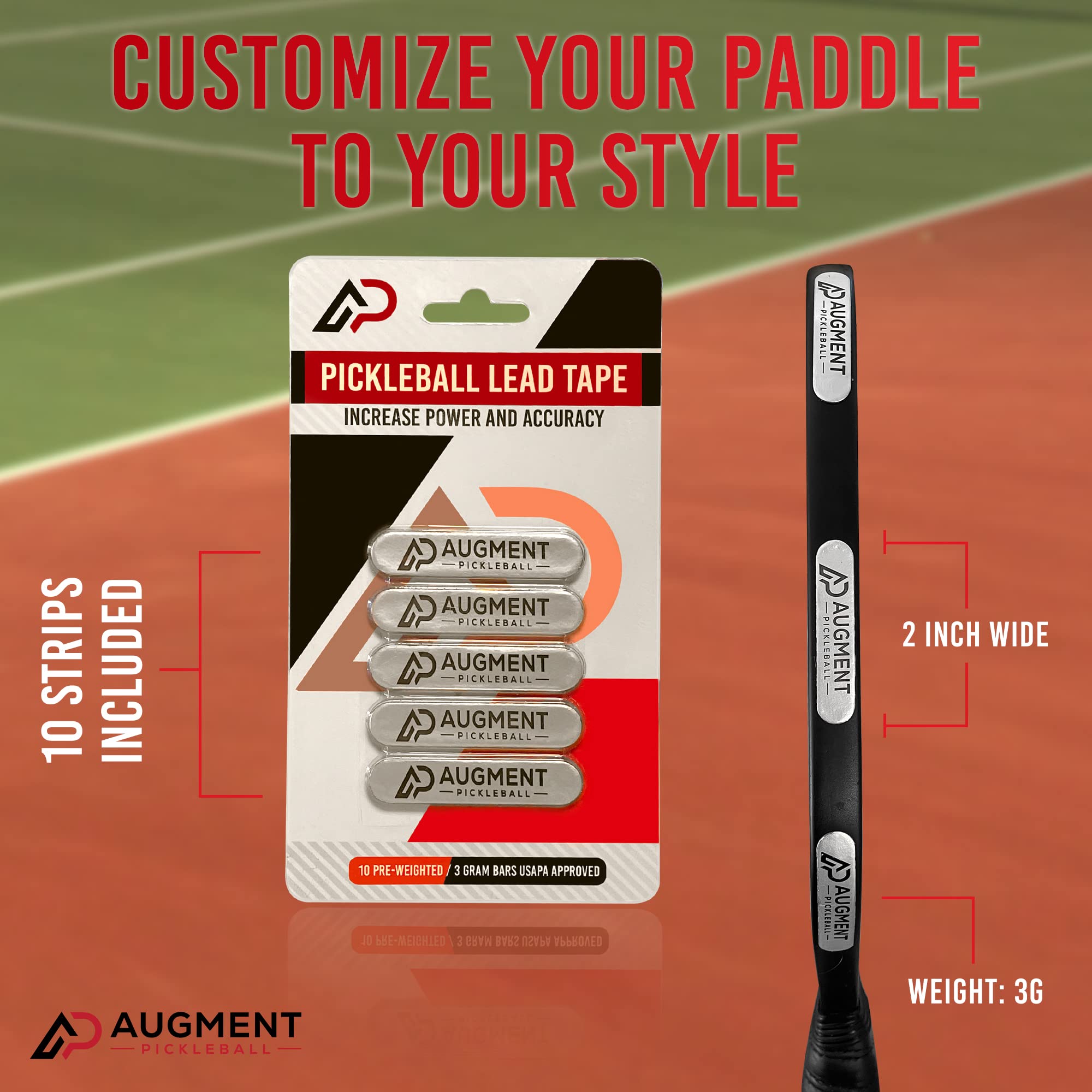 Pickleball-Bleiband: Vorgewichtete Streifen (3 G) Für Mehr Power & Stabilität – Von Profis Empfohlen, Für Training & Match