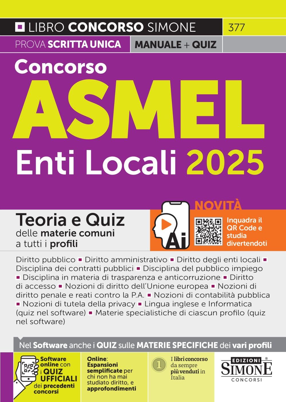 Concorso ASMEL Enti Locali 2025 - Teoria e Quiz delle materie comuni a tutti i profili
