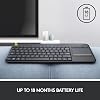 Teclado Inalámbrico Logitech K400 Plus con Touch TV con Control Multimedia Fácil y Touchpad Integrado, Teclado HTPC para TV Conectada a PC, Windows, Android, ChromeOS, Laptop, Tablet - Negro 7