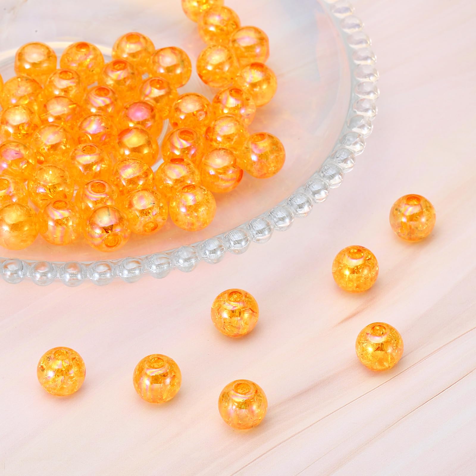 Lot De 100 Perles Rondes à Facettes En Acrylique De 12 Mm