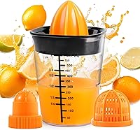 Vista 1 de Exprimidor manual, 3 en 1 multifuncional exprimidor de limón, 20 onzas de capacidad, exprimidor de cítricos, para jugo de frutas y mermelada (negro)