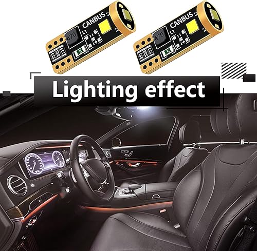 Miniatura 5 de Fluher 2 luces LED T10 de lectura para interiores de automóvil, 3030 3SMD 12V, luz súper brillante de ancho de vehículo, accesorios de luz