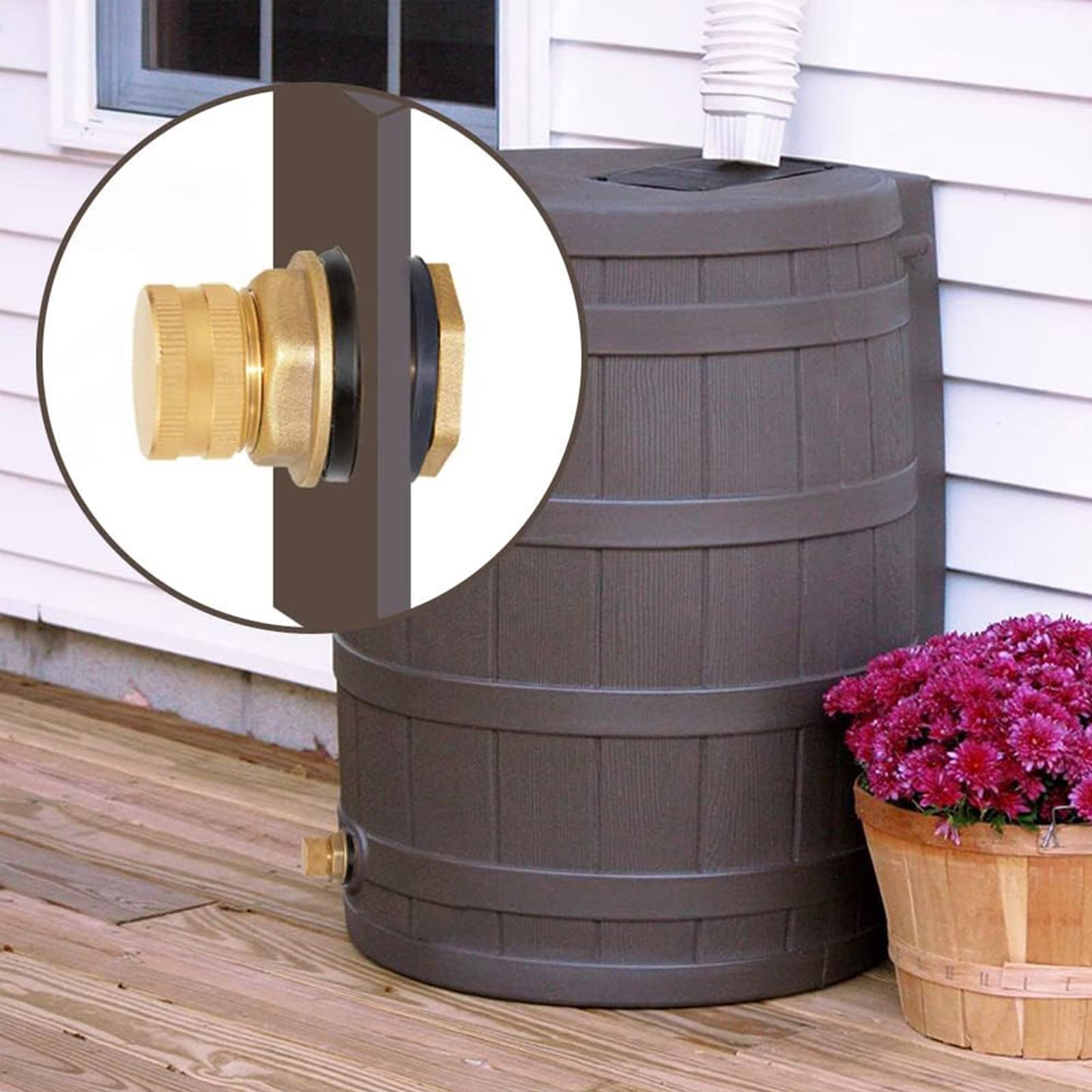 PTILSERY Pack of 3 Durable Brass Bulkhead Fitting for Water Tanks and More Leak Proof 1/2