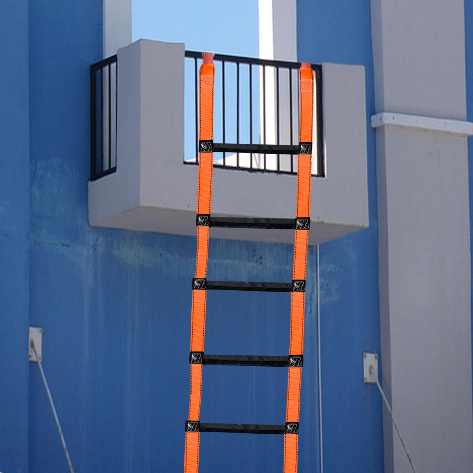 Escalera de cuerda, escalera de escape de incendios de 10 pies, escalera de emergencia de despliegue rápido para hogares de 2 a 3 pisos, ventanas y balcón