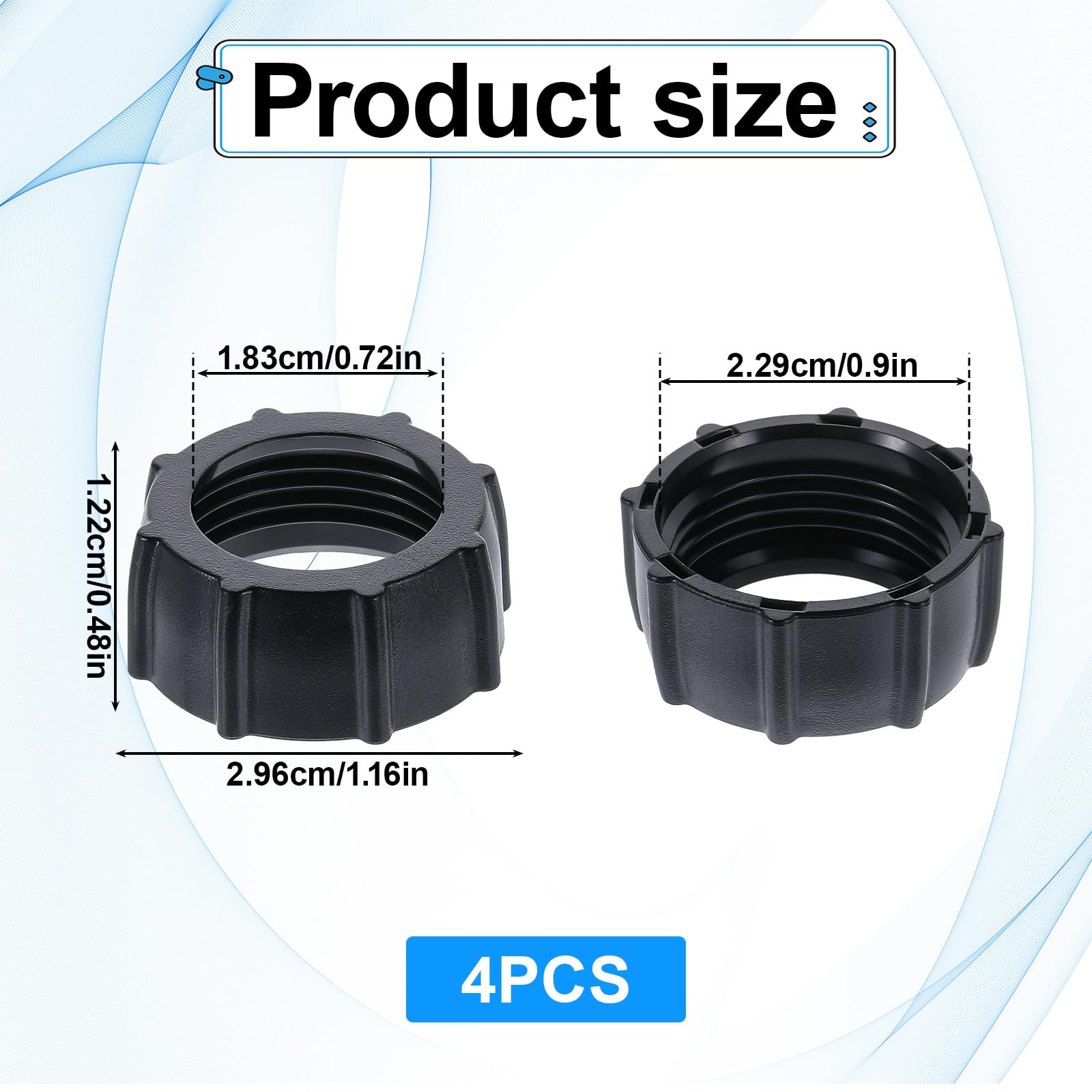 4 PCS Car Phone Mount Replacement Parts, Tightening Nut for Replacement Car Mount Screw-On 17mm Tightening Nut Ball Fixed Adapter Head Bracket Holder Ring for DVR Camcorder Wireless Charger