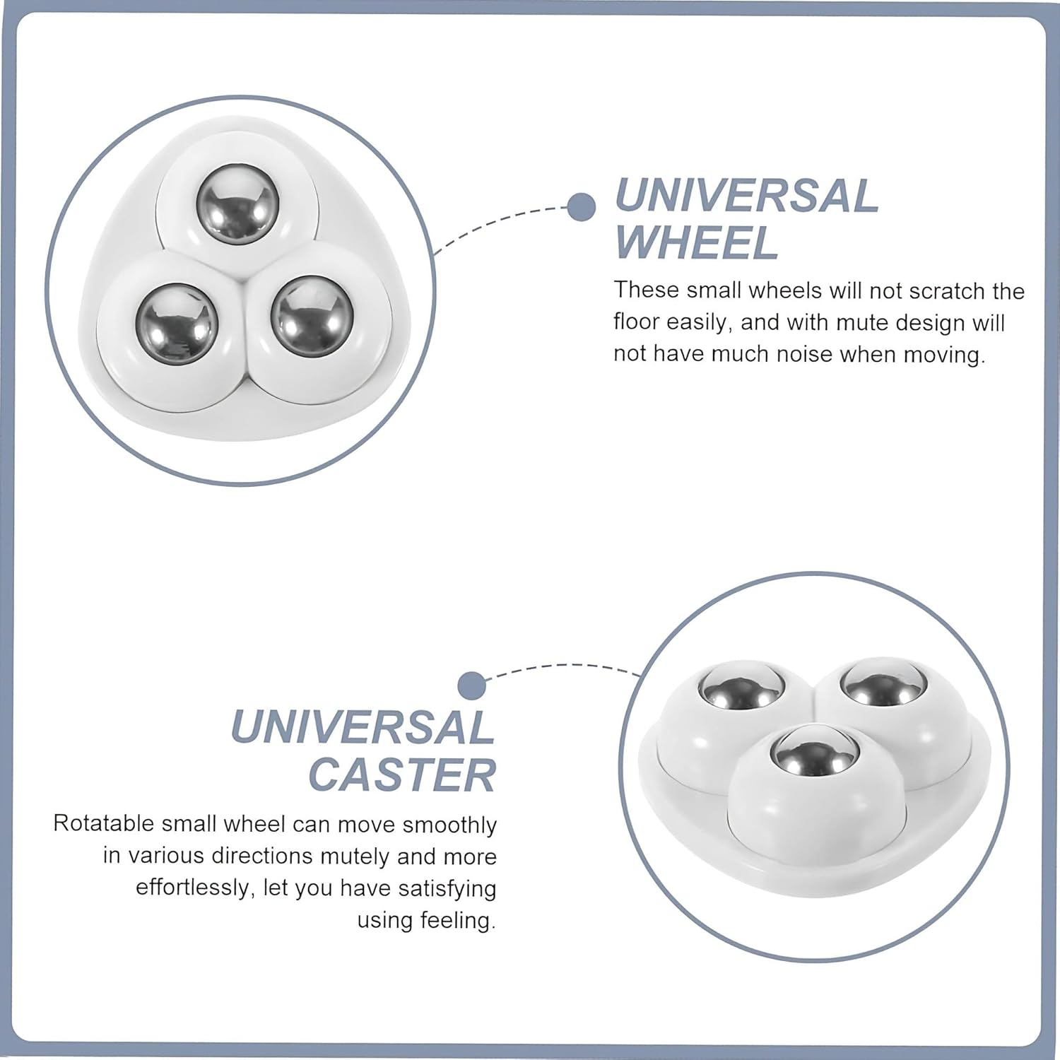 Hian Self Adhesive Mini Caster Wheels, Mini Swivel Wheels,360°Rotation Wheels, Universal Wheels at The Bottom of The Storage Box for Kitchen Appliances, Small Furniture (Pack of 8) 7 71wrBeCF vL. SL1500