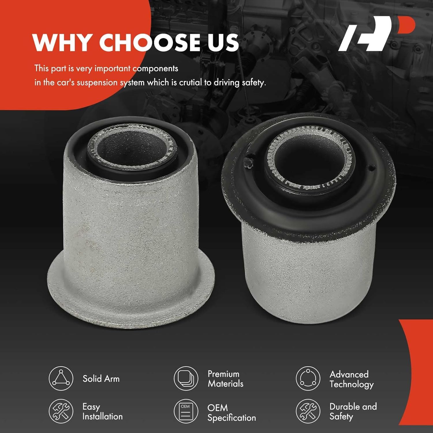 A-Premium 2 x Front Upper Control Arm Bushing Kit, Compatible with Toyota Tacoma 1995-2003, RWD Only