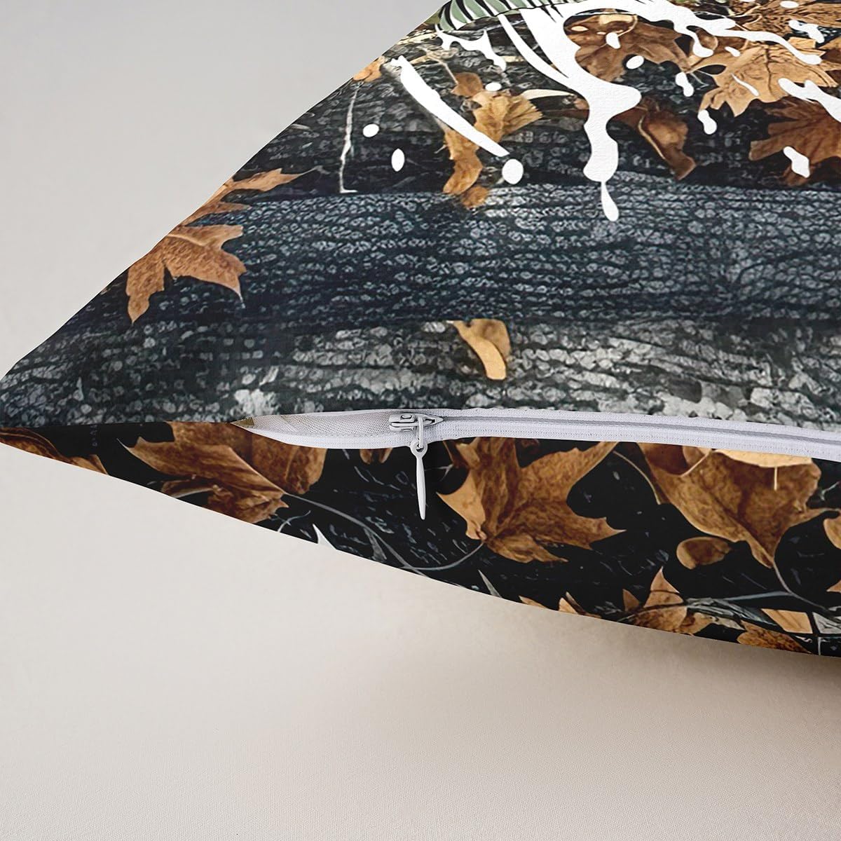 Feelyou Fish Throw Pillow Covers 24"x24" Set of 2 Soft Camo Fish Hunting Decorative Throw Pillowcase for Sofa Marine Life Sea Pillow Case Cushion Cover Camouflage Fish Green White Orange Cushion Case