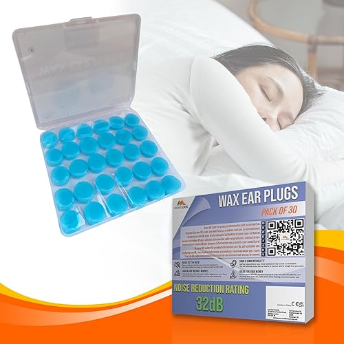 Miniatura 5 de Tapones para los oídos Tapones reutilizables de cera de silicona Paquete de 30 32 db Auriculares con cancelación de ruido para dormir Protección