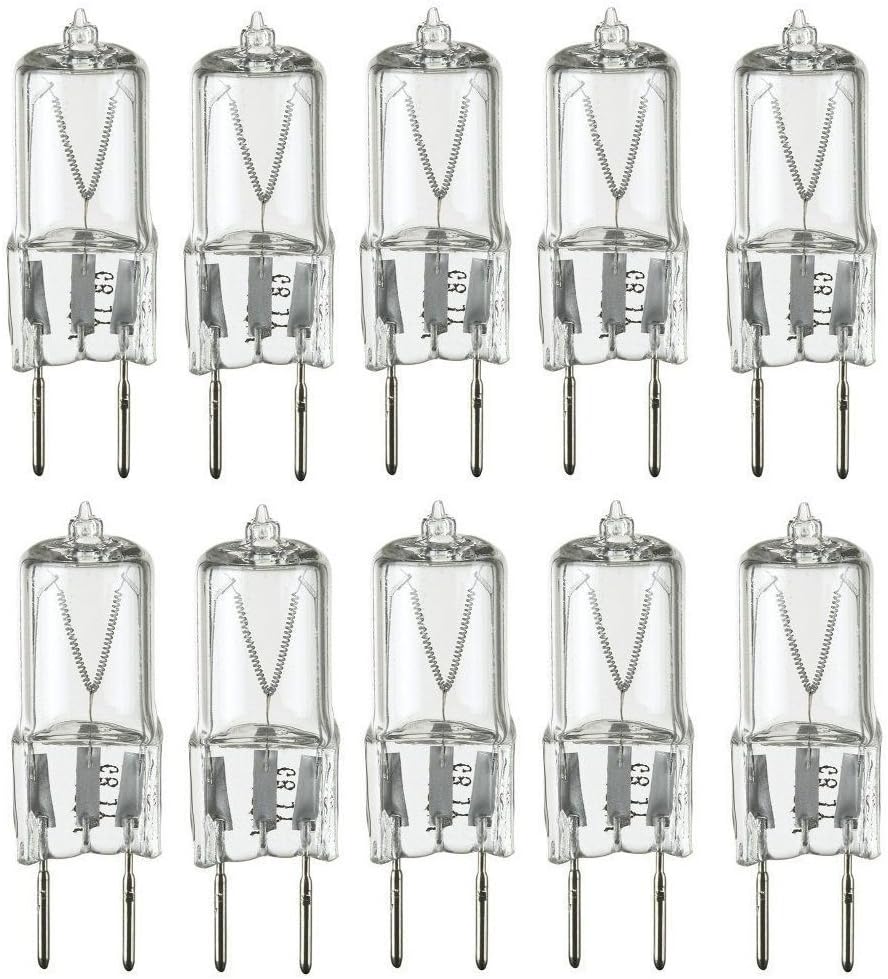 10-Pack 20W Xenon G8 Light | Appliance Light Bulbs | – 120V T4 JCD Type – G8 Bi-Pin Base – Warm White Halogen Replacement for Under Cabinet, Puck, Desk, and Accent Lighting – Designed in USA