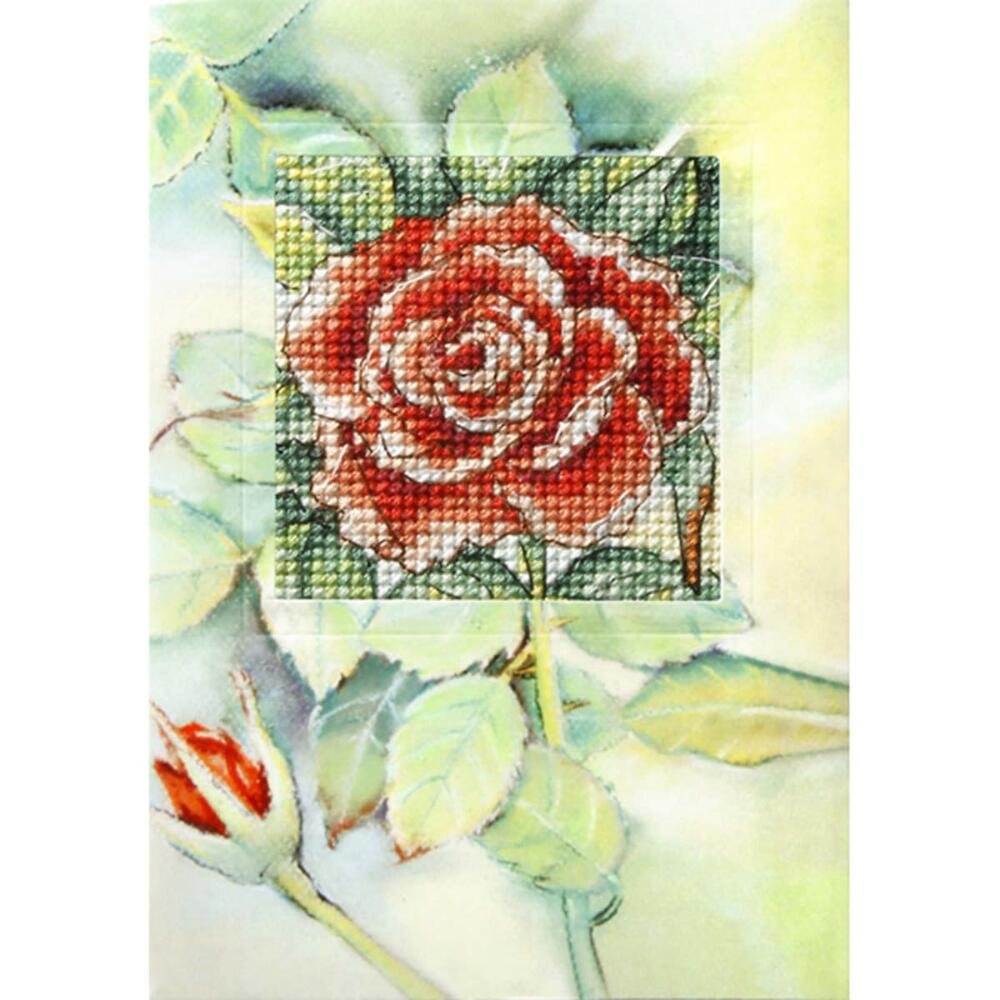 Orchidea Rose Card Cross Stitch Kit