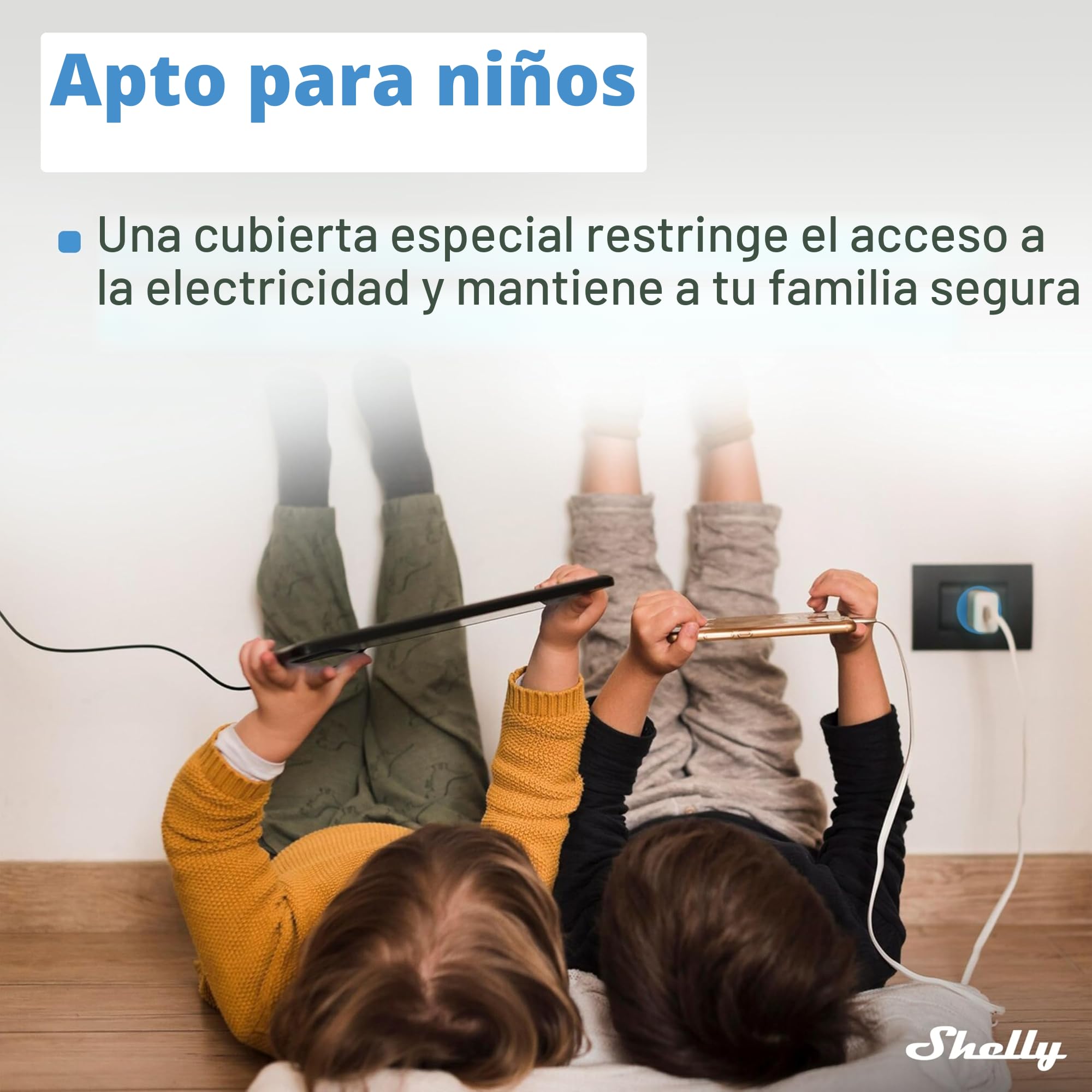 Shelly Plug S MTR Gen3- Blanco, Enchufe Inteligente Wi-Fi con Matter, Con Medidor de Consumo y Indicador LED, Control Remoto por App y por Voz, Alexa, Google Home,SmartThings