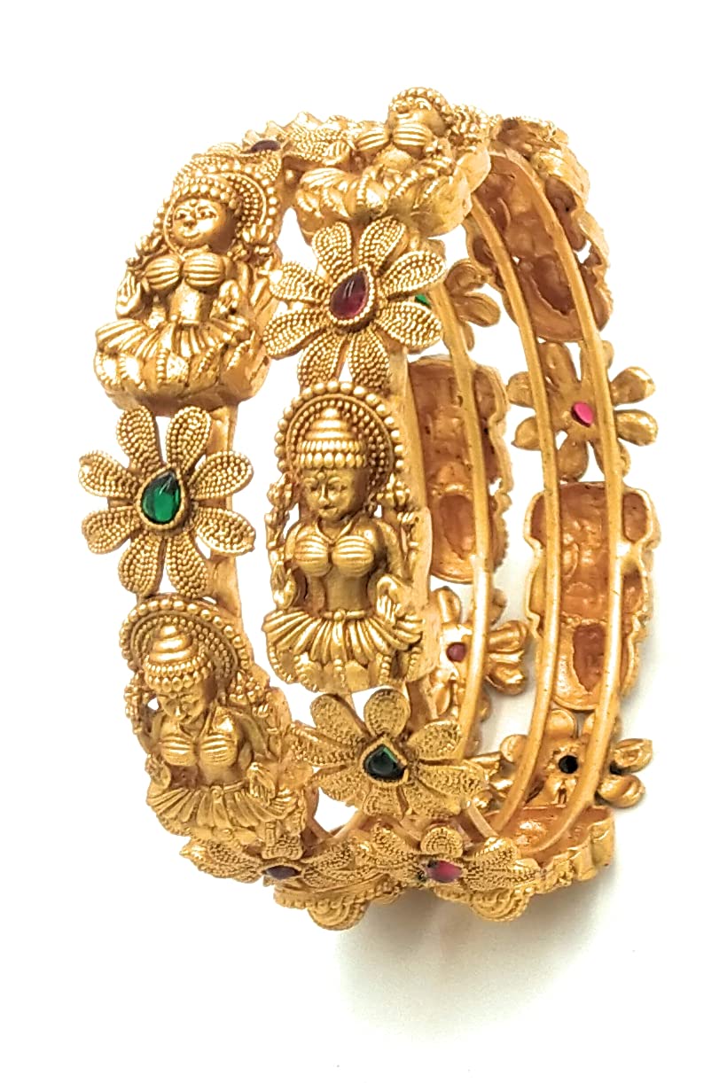 Adc fashions Antique Lakshmi Gold Plated Bangles for Women ? Traditional Chudi ? Bridal Bangles Set for Wedding - Kangan Bangles for Girls(2.4) (B0C7VMZZQM) Amazon Price History, Amazon Price Tracker