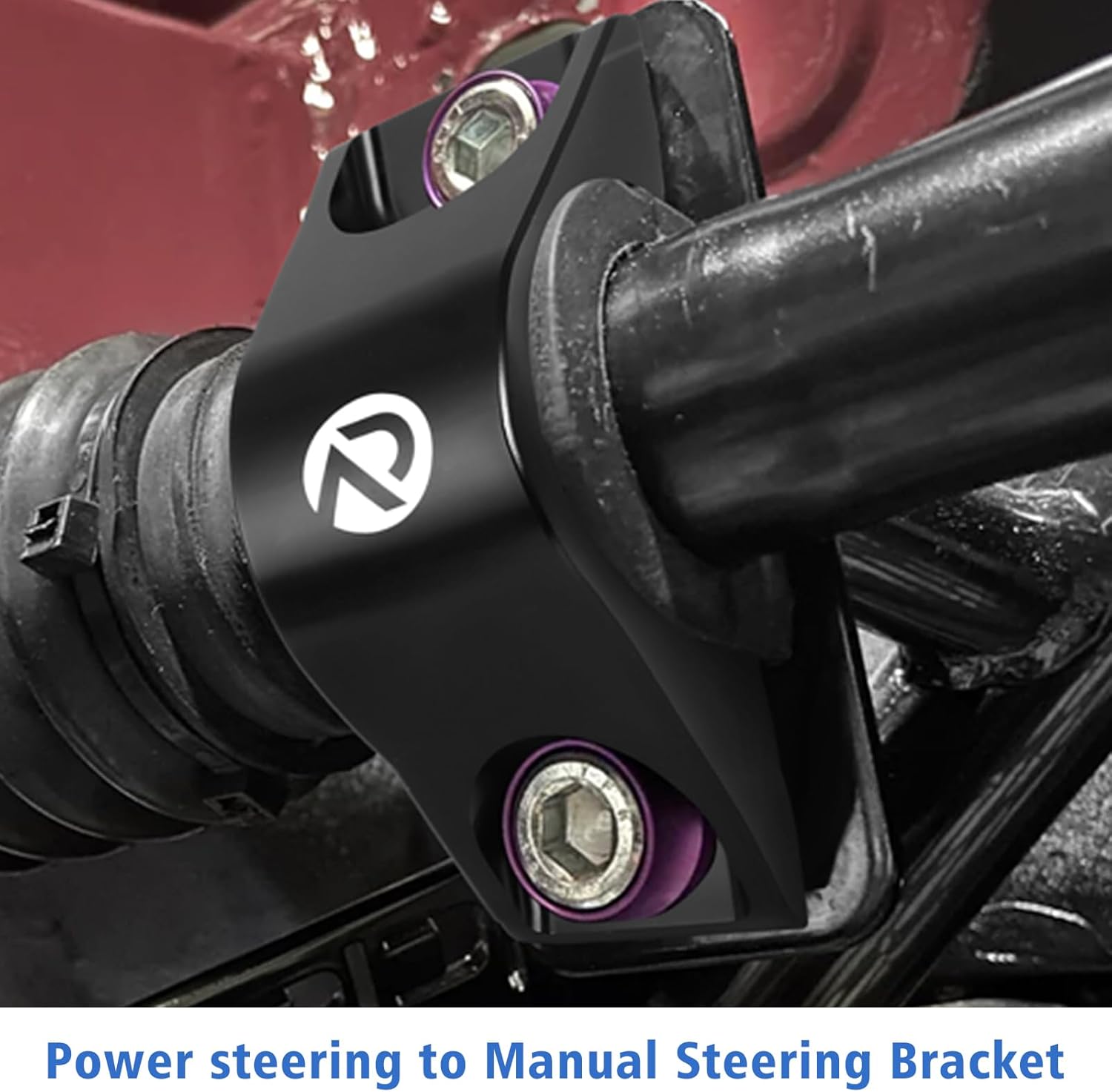 Alpha Rider Manual Steering Bracket for Honda Civic EG or Acura Integra Black Power Steering Aluminum Bracket