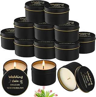 8 Pcs Bridesmaid Proposal Gifts Smells Like You're in The Bridal Party Candles Bridesmaid Gifts Natural Soy Wax Candles for Best Friends(Black,Retro)