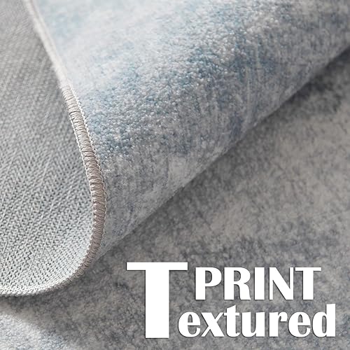 Miniatura 8 de jinchan Alfombra abstracta moderna de 5 x 7, alfombra contemporánea de felpilla, fina alfombra suave para cocina, con estampado gris,