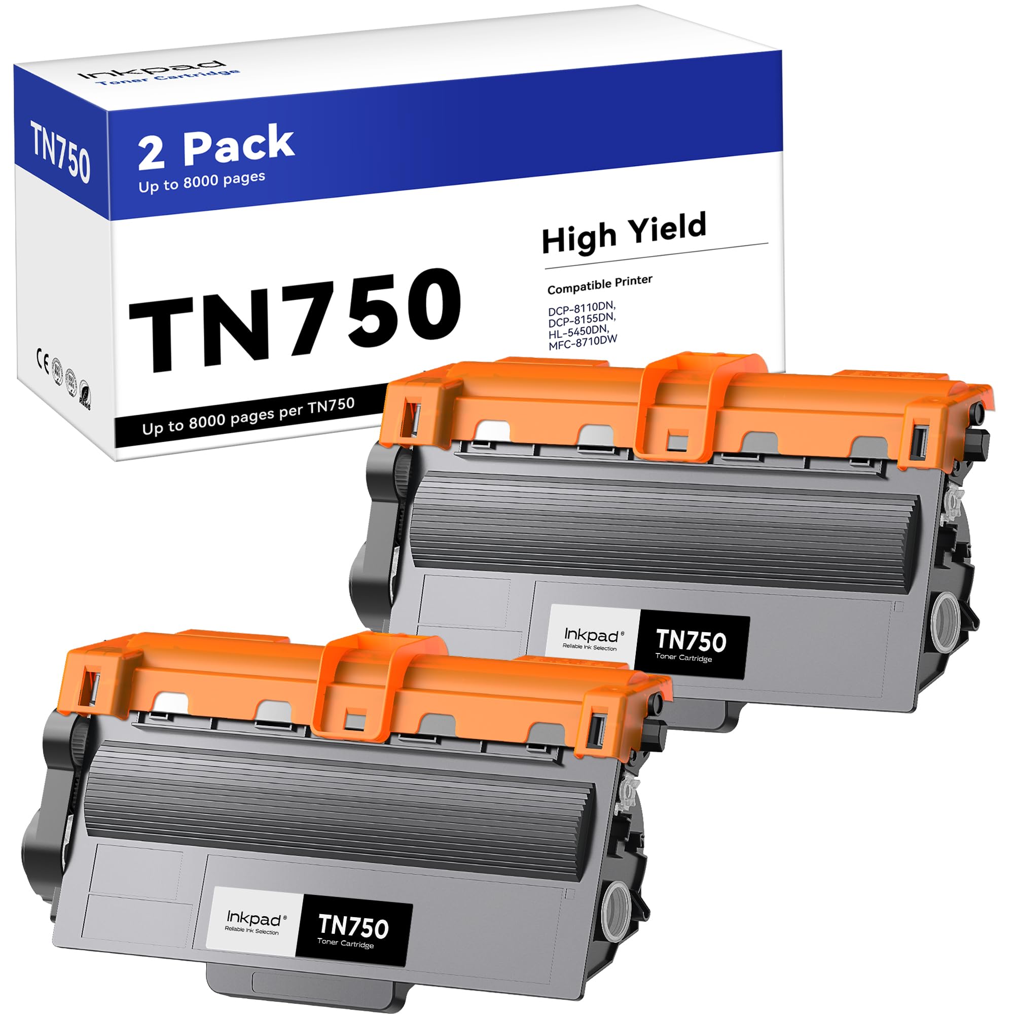 Similar productTN750 TN720 Compatible Toner Cartridge Replacement for Brother TN750 TN-750 TN-720, Work for HL-5470DW HL-5450DN HL-6180DW MFC-8710DW MFC-8950DW Printer(Black, 2-Pack)
