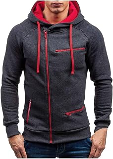 BIISDOST Sports Jackets for Men Oversized Jacket Fashion Functional Jacket Softshell Jacket Hooded Jacket Hoodie Jacket Slim Fit Coats Breathable Outdoor Jacket Long Sleeve Cardigan