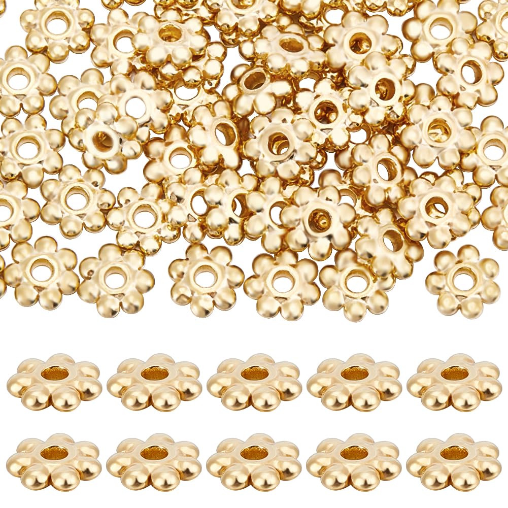 80 Pezzi Tappi Perline A Fiore Placcati Oro 18K – 10 Stili Diversi, Per Creazione Gioielli Fai-da-te - Foto 6