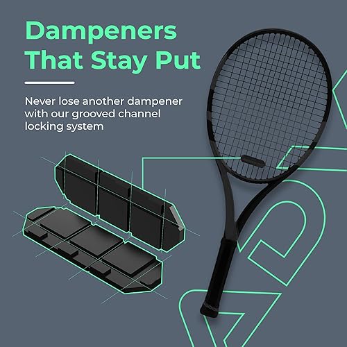 Miniatura 2 de ADV Tennis Amortiguador con tacto personalizado, paquete de 3, amortiguador de raqueta para reducir la vibración, aliviar los síntomas de lesiones y