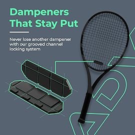 ADV Tennis Dampener with Custom Feel, Racket Shock Absorber to Reduce Vibration and Stay on The Racket, Engineered Poly-Silicone Tennis Racket Dampener, Black, Sorb 3-Pack