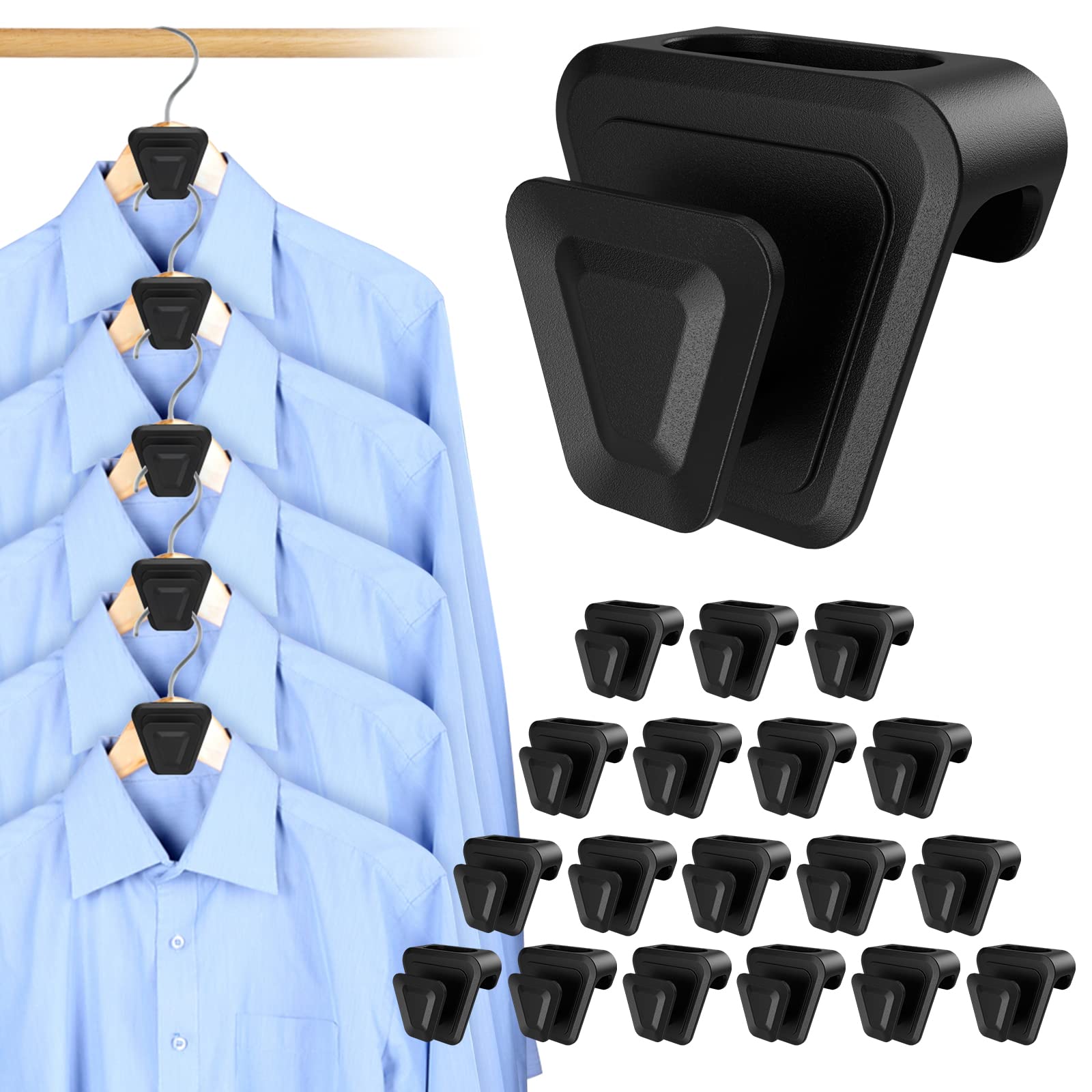 Jdomall New Space Hangers Hooks,Replacement Triangles Hangers Hooks, Clothes Hanger Connector Hooks Layered Clothes Hangers,Closet Hangers Tidy Essentials 18 Pcs