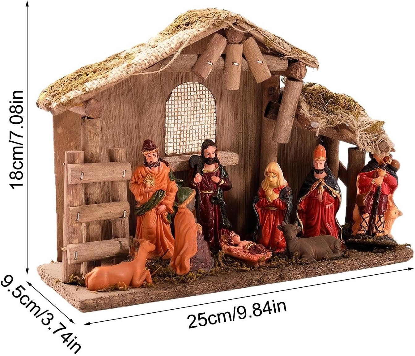 Nativity Figures - Nativity Scene Ornament | Timeless Nativiity Design Thoughtful Present Religious Festive Miniature Figurine Set for Desk Women Table Windowsill Home Mantel Men Shelf