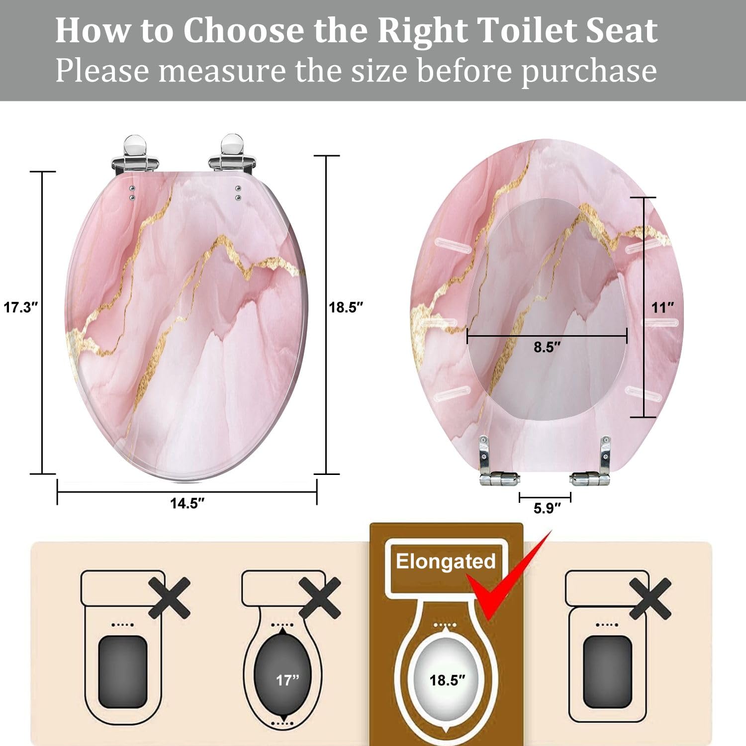 Sedile WC allungato in resina HomeCraft per il bagno