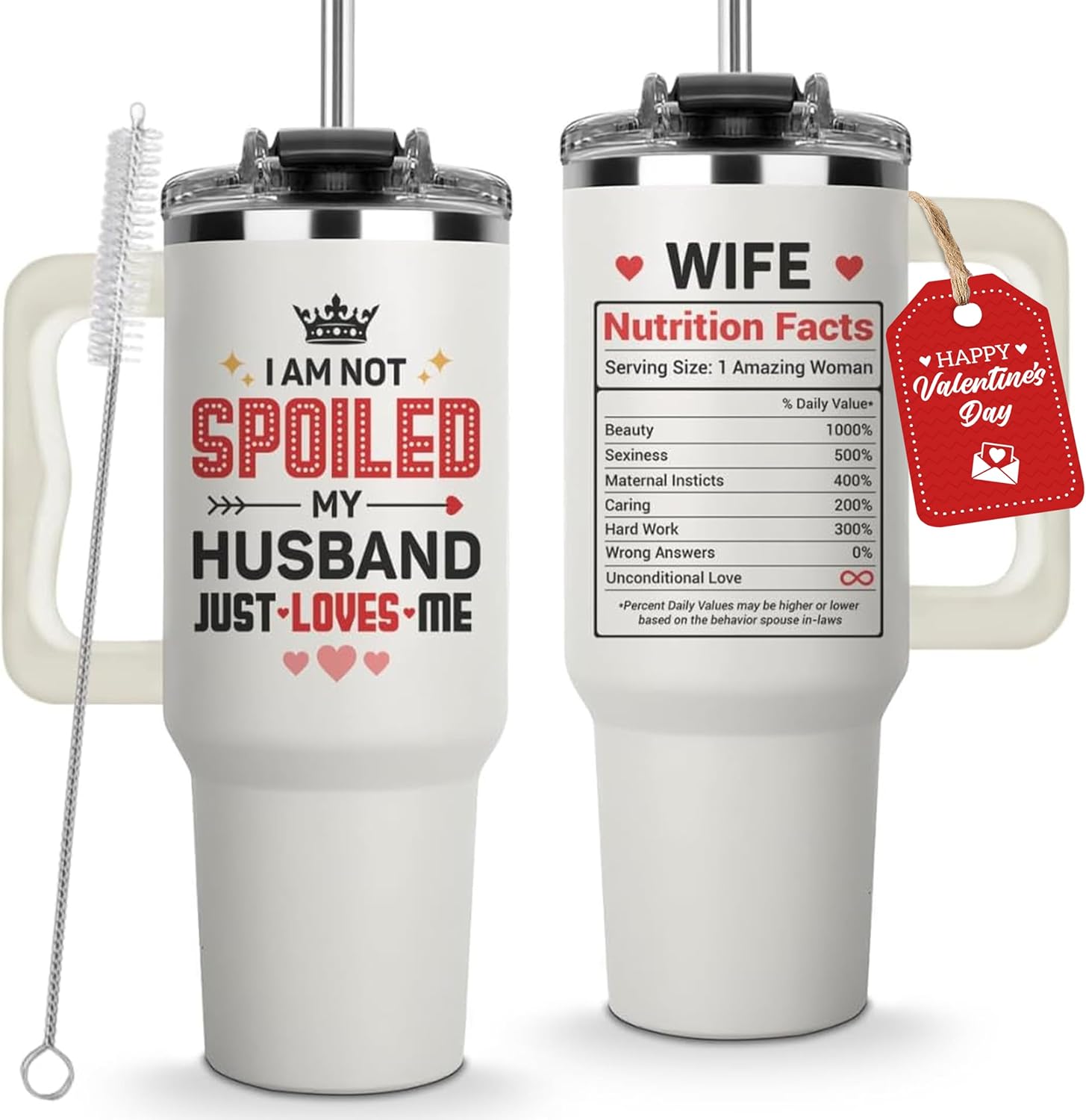 Valentines Gifts for Wife from Husband, Anniversary Wedding Gifts for Wife, Wifes Birthday Gift Ideas, Wifey Cup Present for Her - Wife Gift for Valentine's Day, Christmas - Valentines Mug 40 Oz