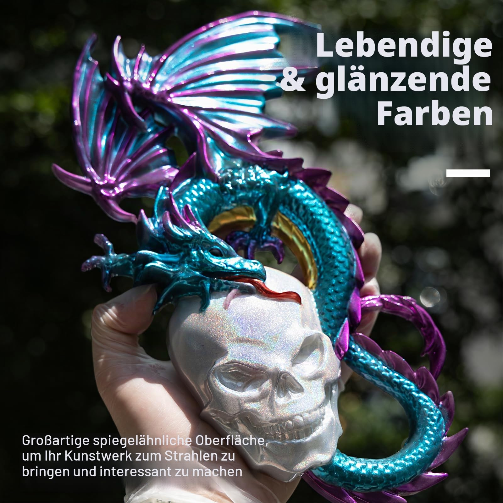 LET'S RESIN Chrome Powder, 10 Farben Metallic Epoxidharz Farbe, Farbpigmente für Gießpulver
