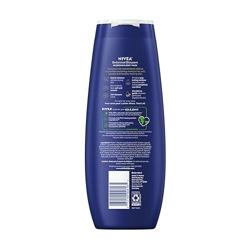 Miniatura 14 de NIVEA, Nutritiva Botanical Blossom - Gel para baño con suero nutritivo, botella de 20 onzas fluidas