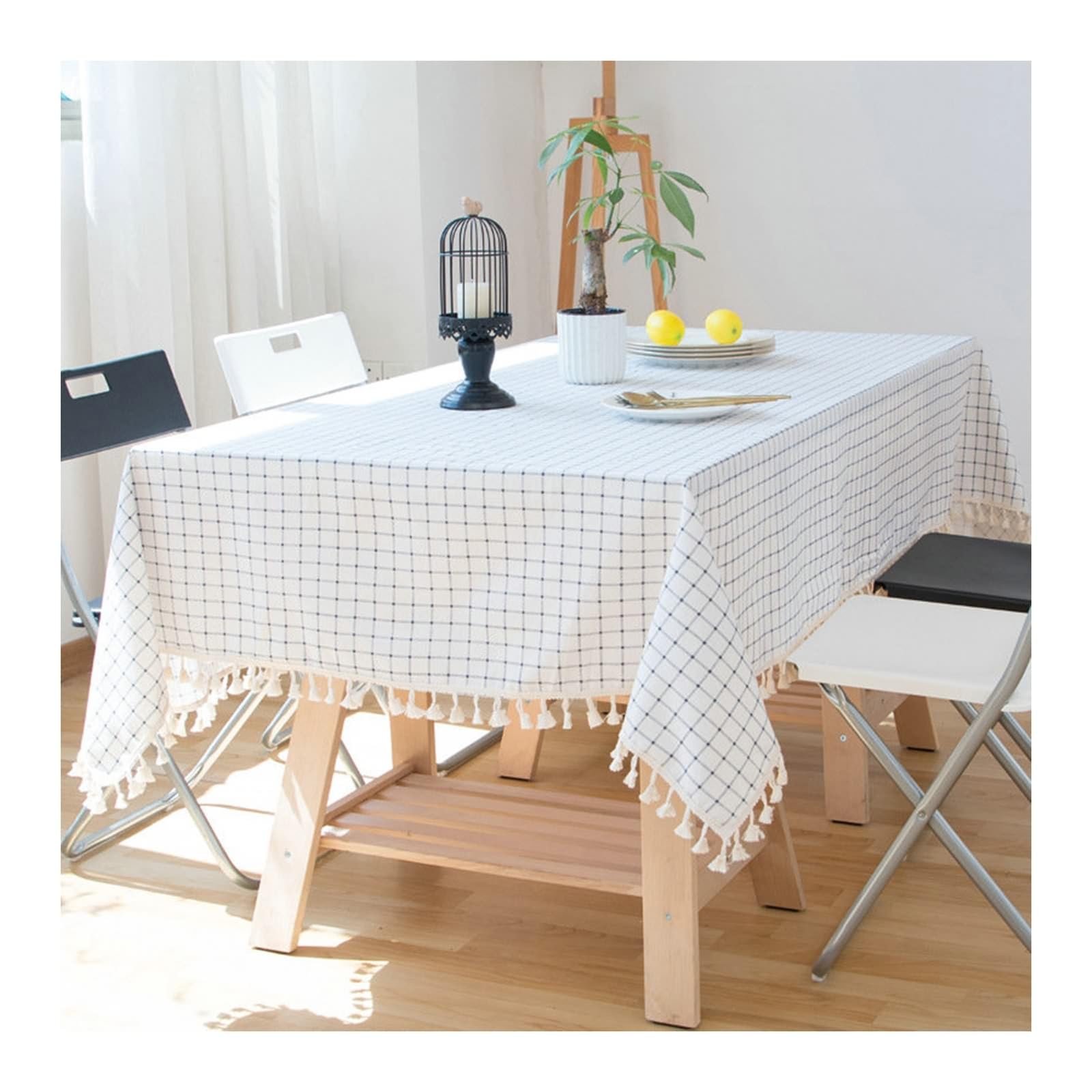 Borlas para manteles, Ideales para la decoración de la Cocina y el Comedor. Elegantes en Blanco y Azul.