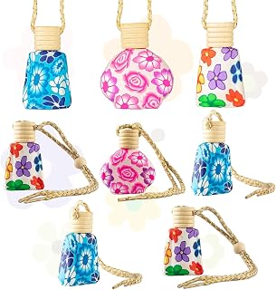 Hunky Dory 6pcs 10ml Multicolour Hanging Car Air Freshener Diffuser Bottles Empty Glass Perfume Bottle Pendant for Essenti... Price In India