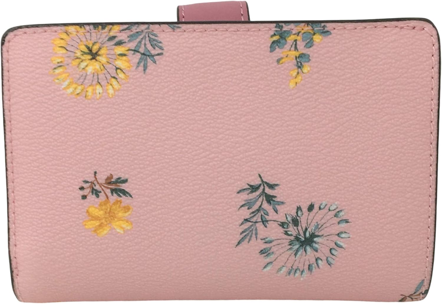 Coach Medium Corner Zip Coated Canvas Wallet with Dandelion Floral Print Blossom