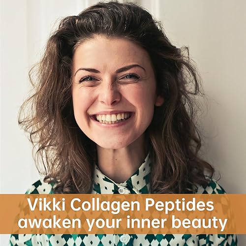 Miniatura 4 de Vikki Polvo de proteína de colágeno, 10000 mg de péptidos de colágeno, colágeno de pescado con ácido hialurónico y vitamina C para soporte de piel,