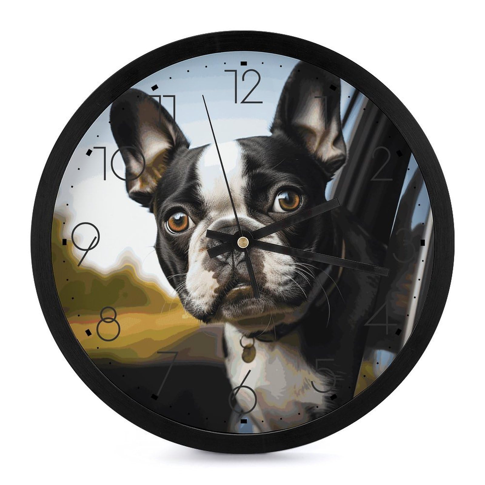 Horloge murale Boston silencieuse sans tic-tac pour chambre et bureau