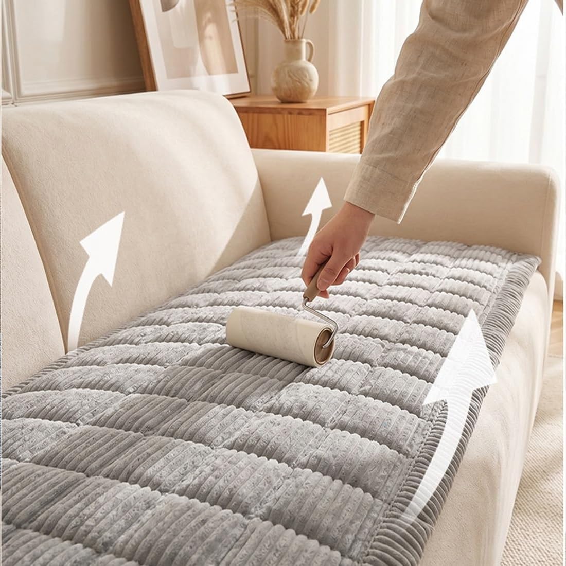 Sofa Guard - Soft in Aktion, rutschfest hundedecke, Tierliebling Sofa Guard, Kratzfes Wasserabweisend für Haustiere, Kinder, Hunde und Katzen(Dunkelgrau,70 x 210cm)