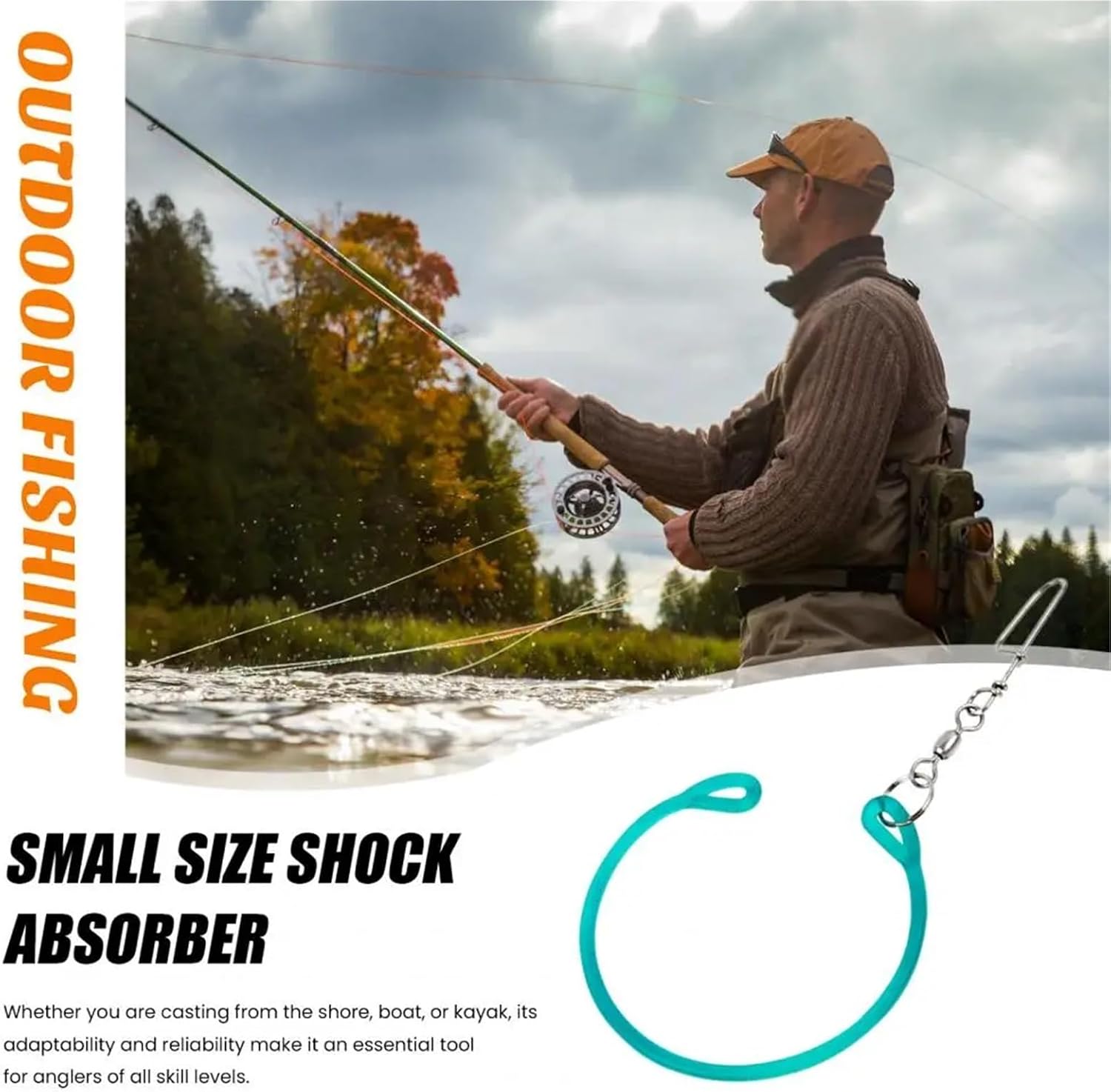 4 Pcs TPU Downrigger Weight Snubber with Release Clips for Trolling Fishing | Lightweight, durable TPU snubber absorbs shock; includes 4 release clips for easy trolling setup.