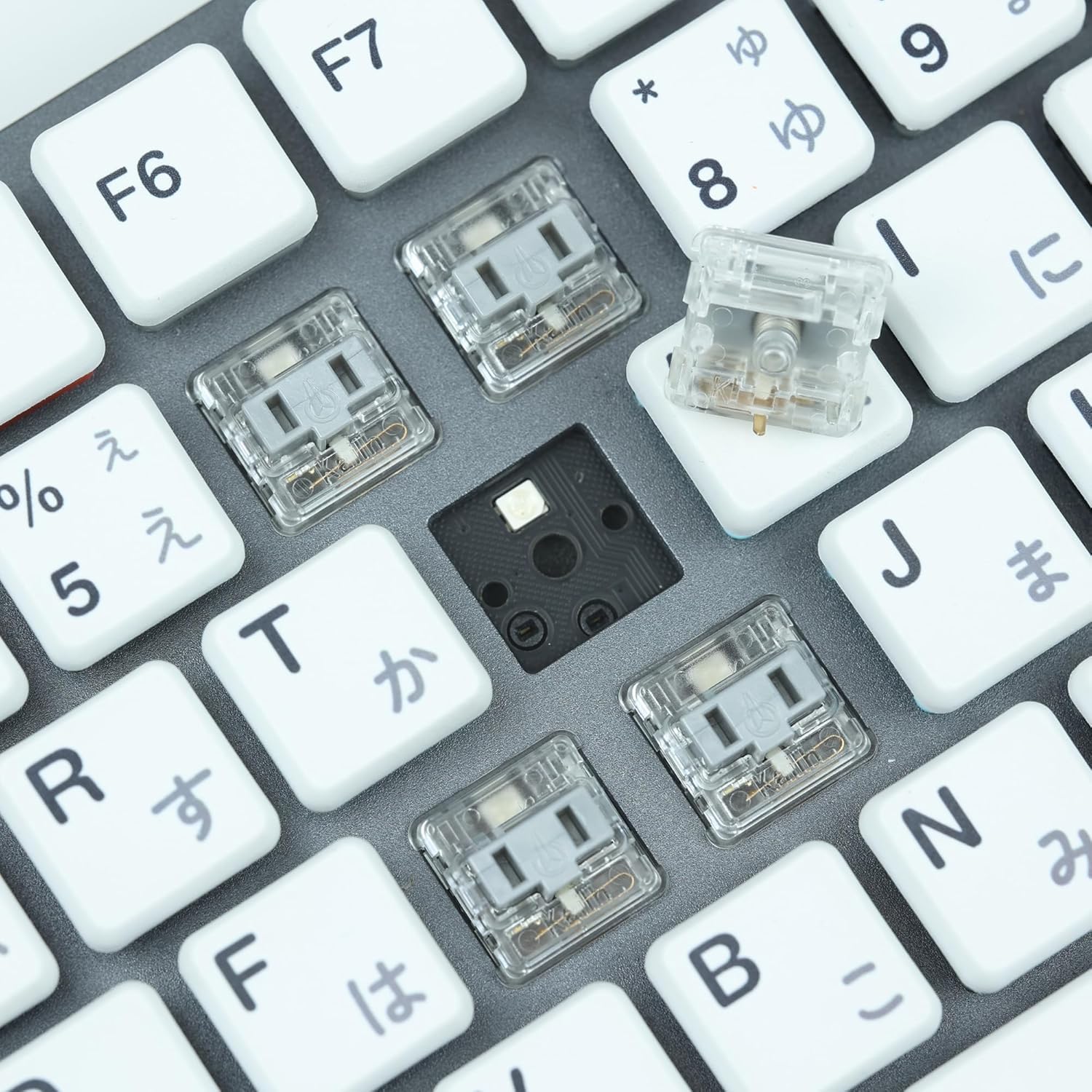 Kailh PG1350 Choc V1 Mechanical Keyboard Switch,Low Profile switches,Chocolate Silent Mechanical Clicky/Linear/Tactile Switches,RGB SMD LED 5-Pin Kailh Switches(Silver-70Pcs